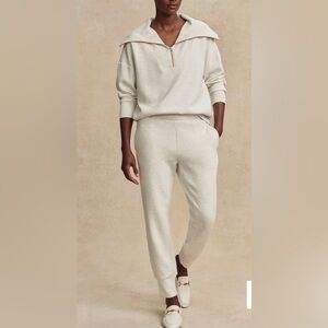 Varley The Slim Cuff Pant Double Soft Joggers Sweatpants Medium Cream Resortwear